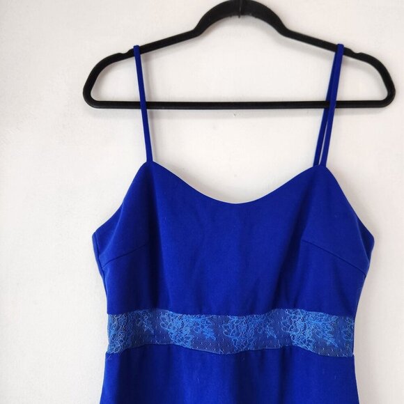 Lulus Sexy Blue Dress Limo Ride Lace Bodycon Cobalt Sheath Women's L - Picture 4 of 8